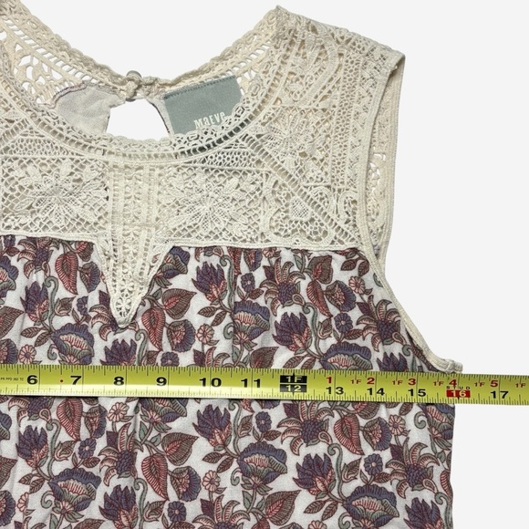 Maeve Anthropologie Laced Eleanor Blouse Size S Sleeveless Floral Boho - Picture 8 of 12
